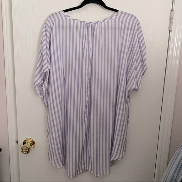 Grand & Greene Purple Stripe Flowy Top Size 2X - Picture 2 of 7